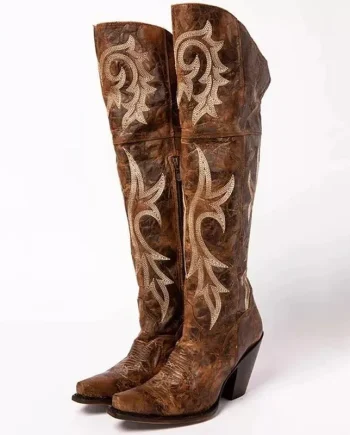 Embroidered High Boots Mid Heel Women's Boots Ethnic Style