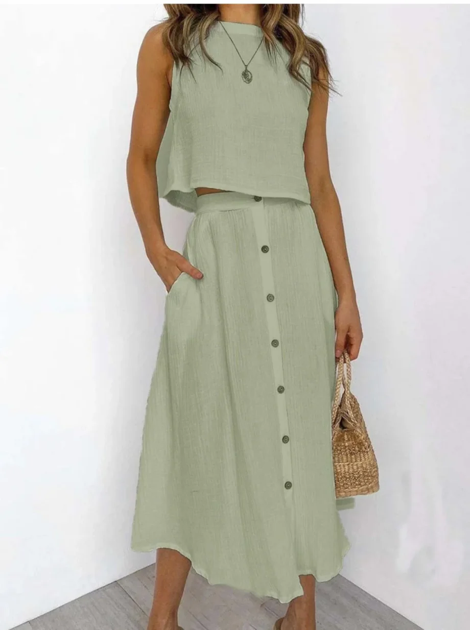 Casual Front Buttons Vest Suit - Image 4
