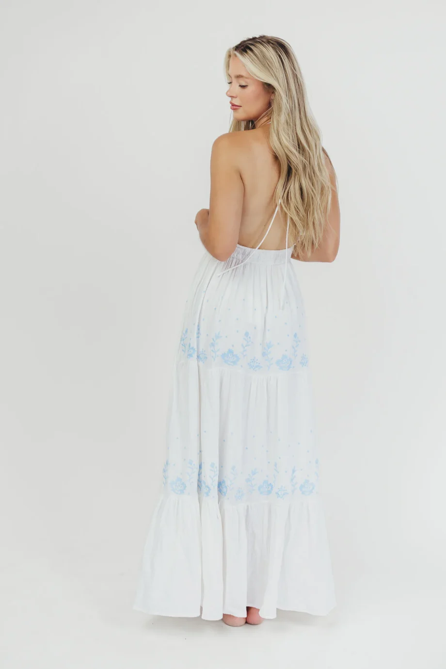 Lena Embroidered Maxi Dress (Off-White) - Image 4