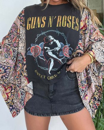 Guns N Roses Mix & Match Tee Black Floral