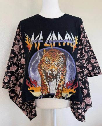 Def Leppard Mix & Match Tee Black Floral
