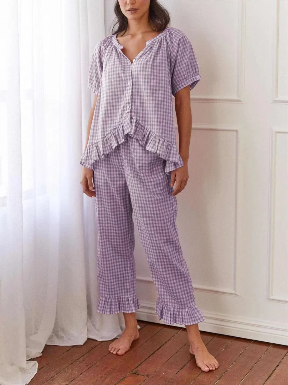 Sophie Sleep Set Gingham Berry - Image 11