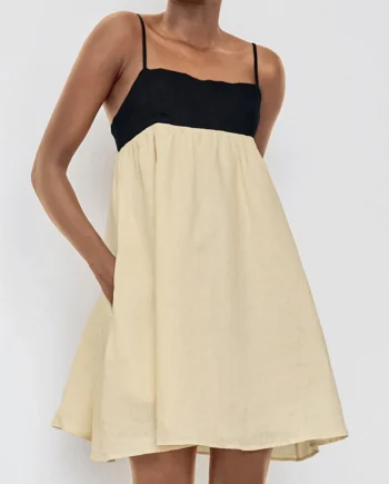 Retro Contrast Color Fashion Outfit Sexy Suspenders