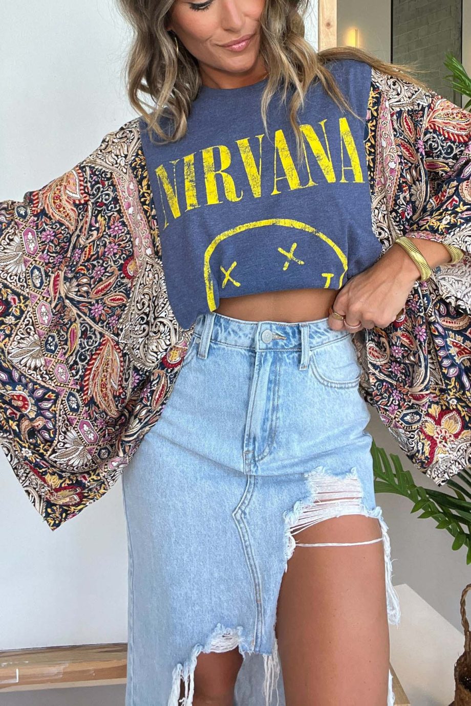 Nirvana Mix & Match Tee Blue Floral - Image 2