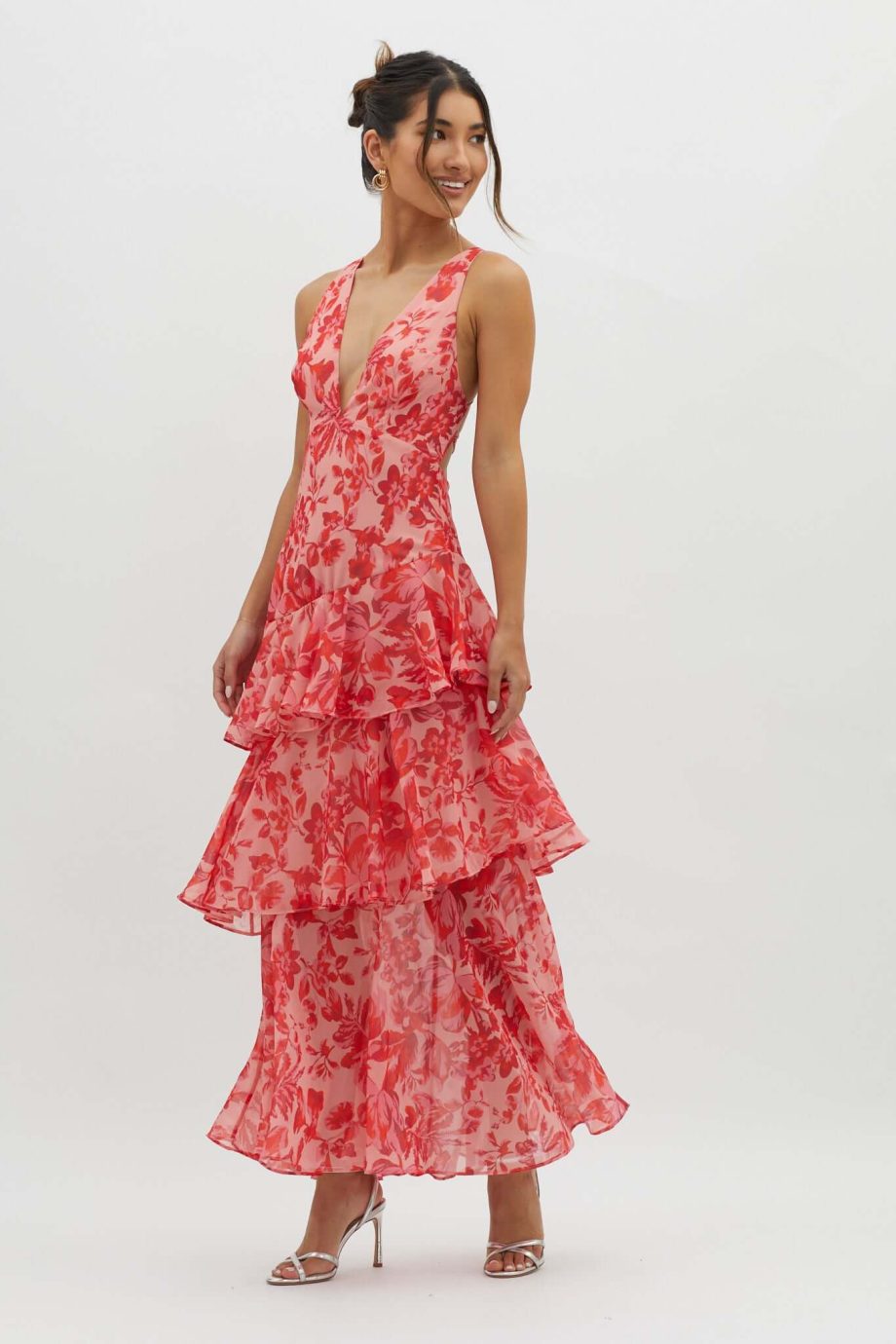Strappy Back Ruffle Midi Dress - Image 4