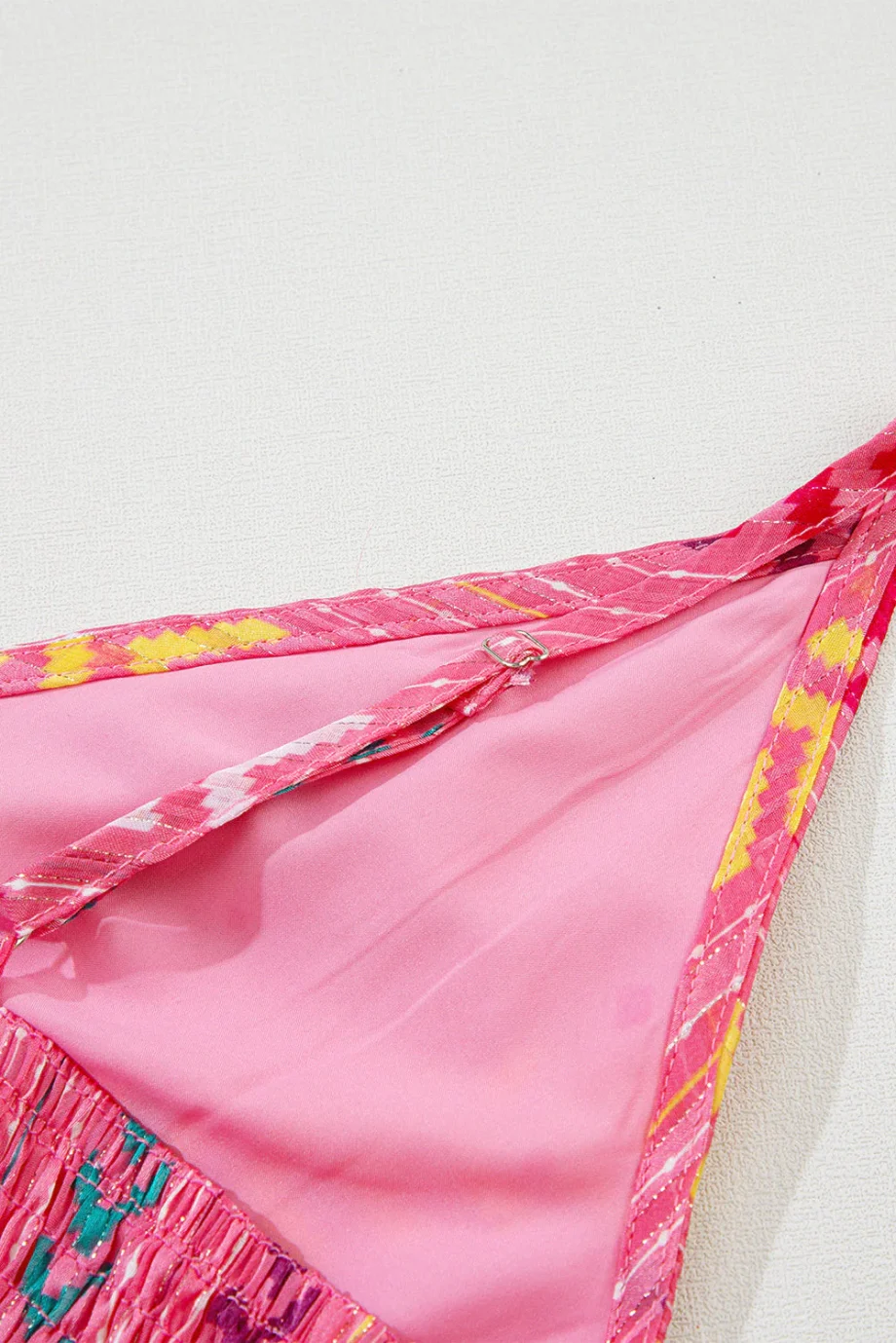 Pink Western Printed Tassel Tie V Neck Wrap Maxi Dress - Image 14