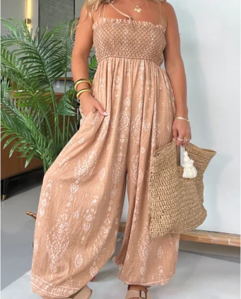 Desert Winds Boho Jumpsuit Caramel