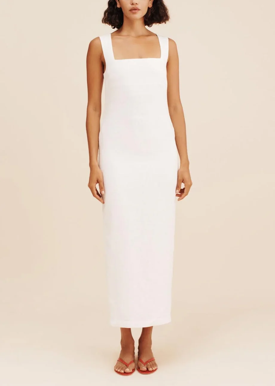 Solid color wide slit suspender dress - Image 2