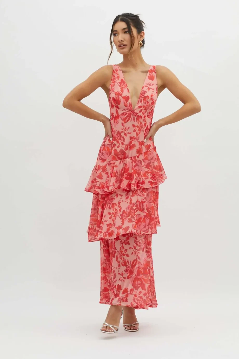 Strappy Back Ruffle Midi Dress - Image 4