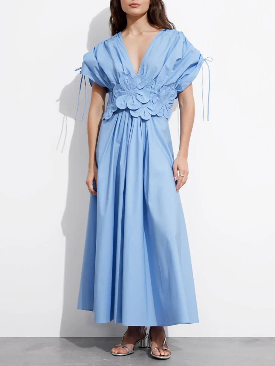 Floral Applique Midi Dress - Image 4