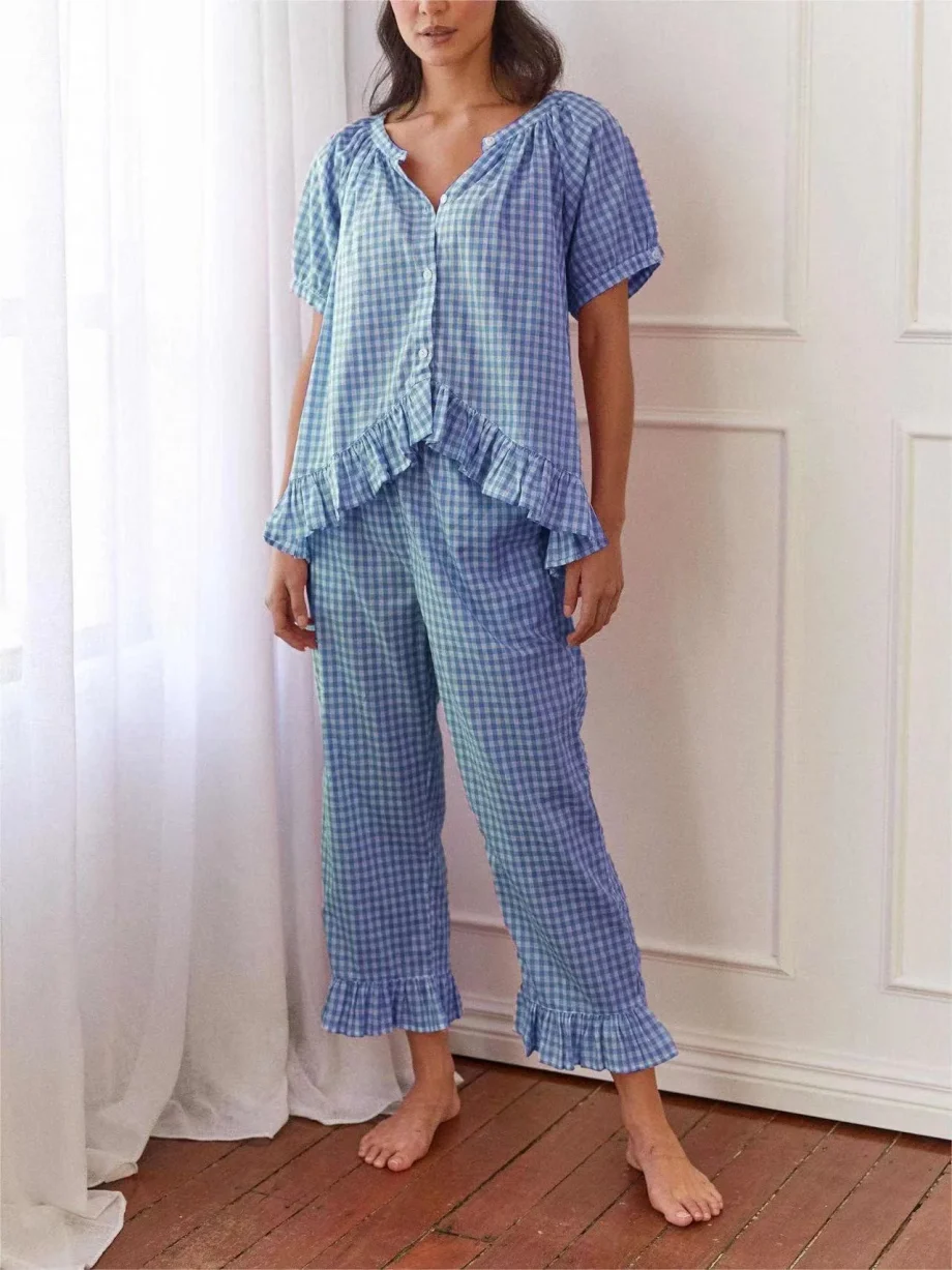 Sophie Sleep Set Gingham Berry - Image 3