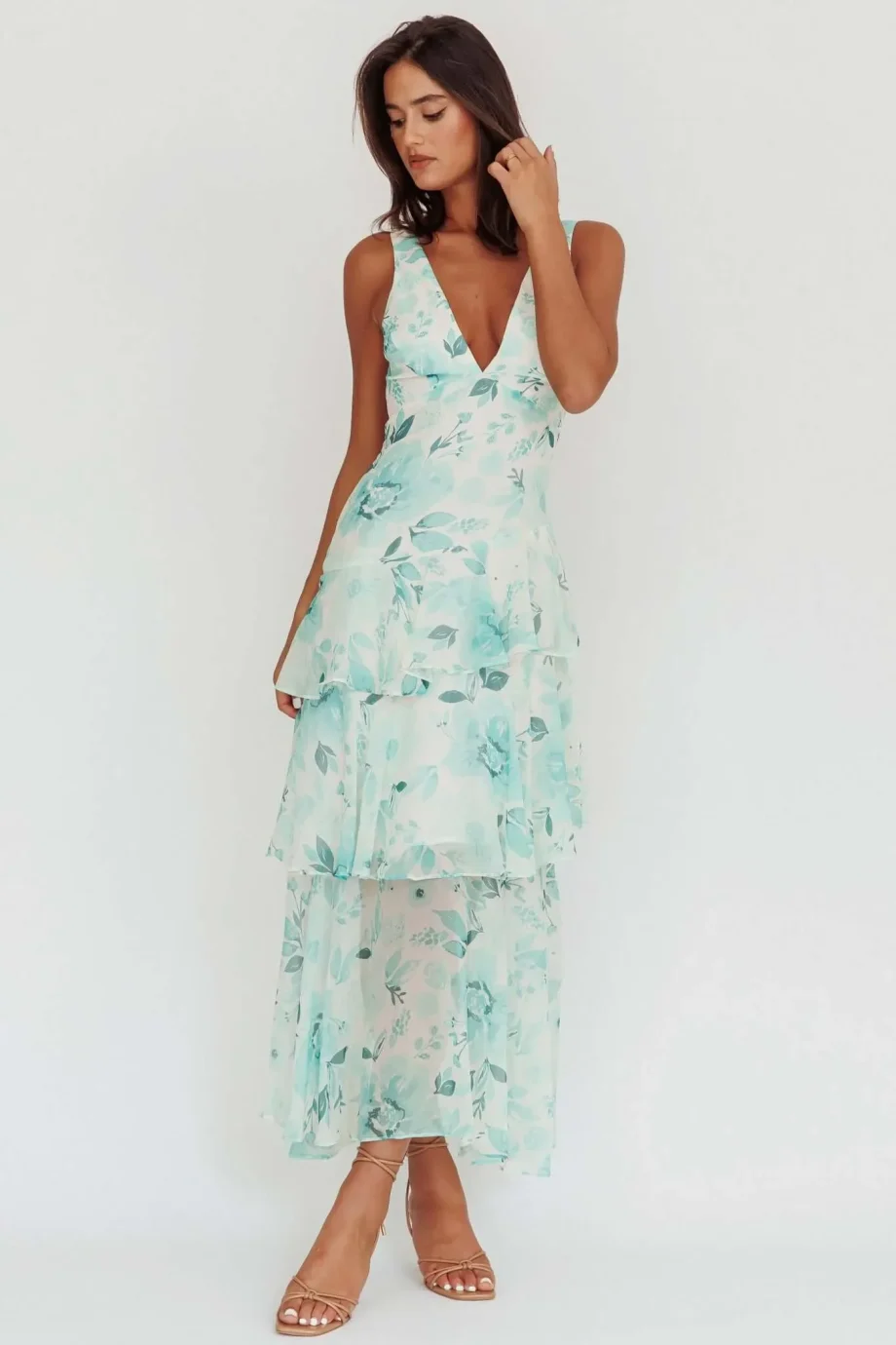 Strappy Back Ruffle Midi Dress - Image 8