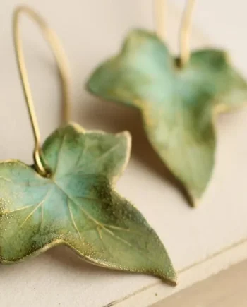 Vintage Green Leaf Earrings