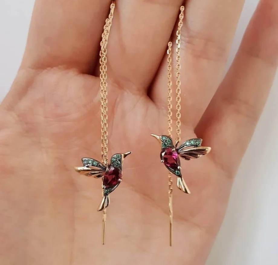 Mixed Zirconium Bird Earrings - Image 8