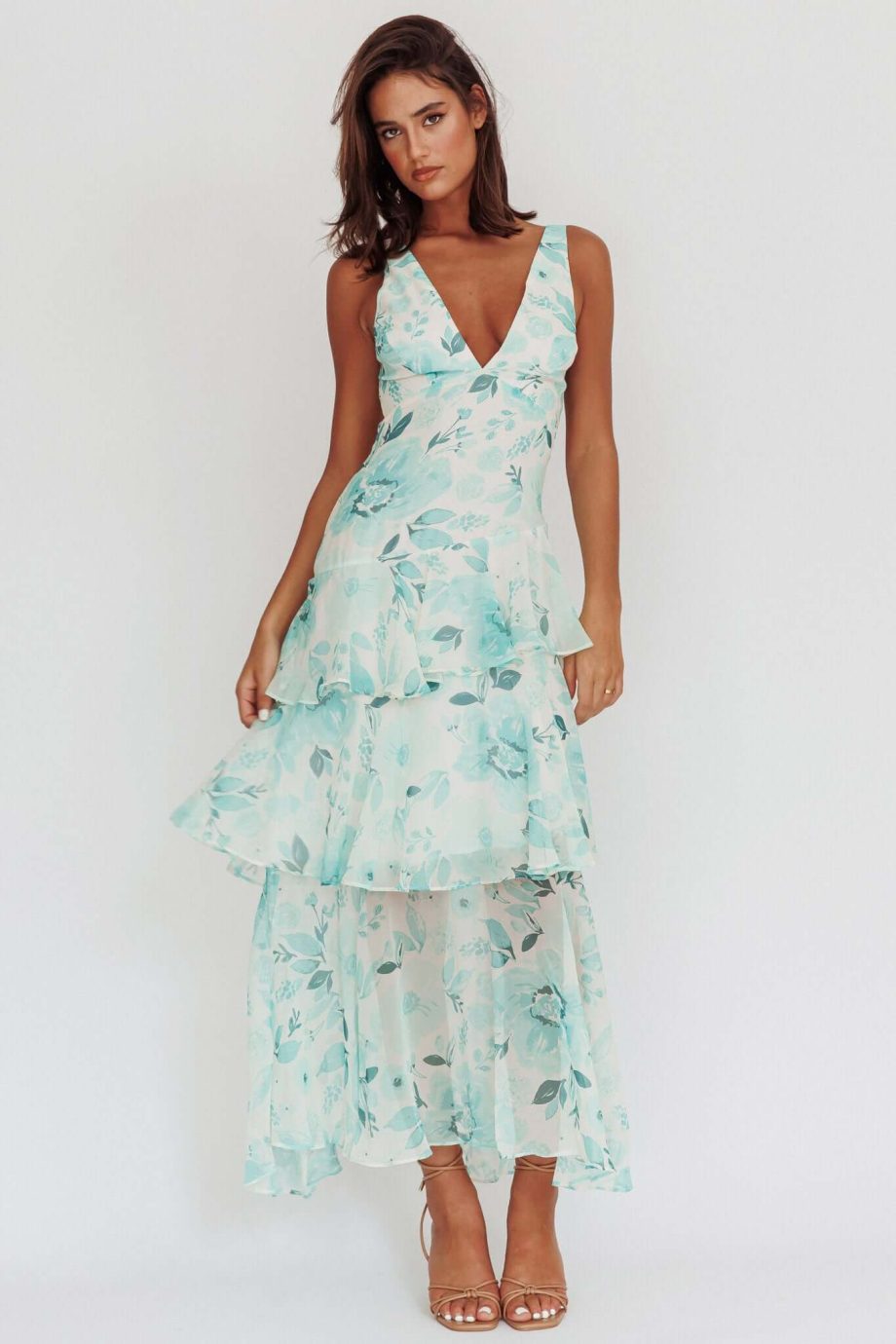 Strappy Back Ruffle Midi Dress - Image 11