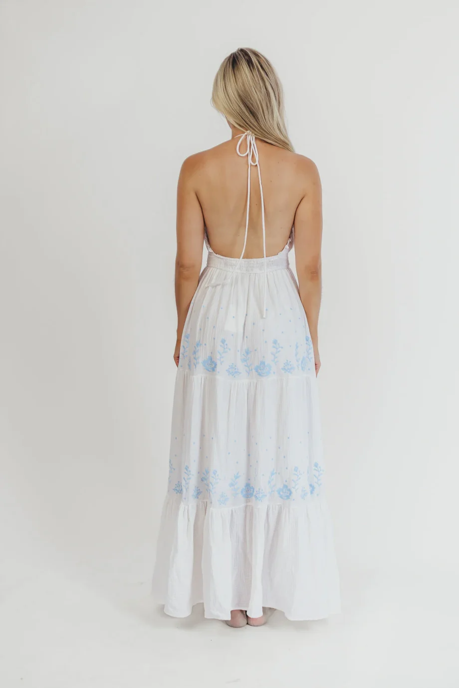 Lena Embroidered Maxi Dress (Off-White) - Image 5