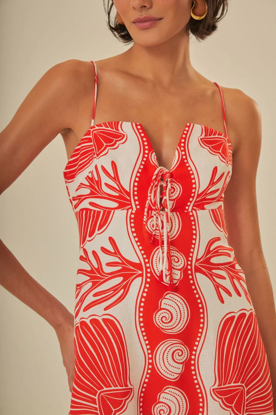 Ocean Print Suspender Tie Maxi Dress - Image 3