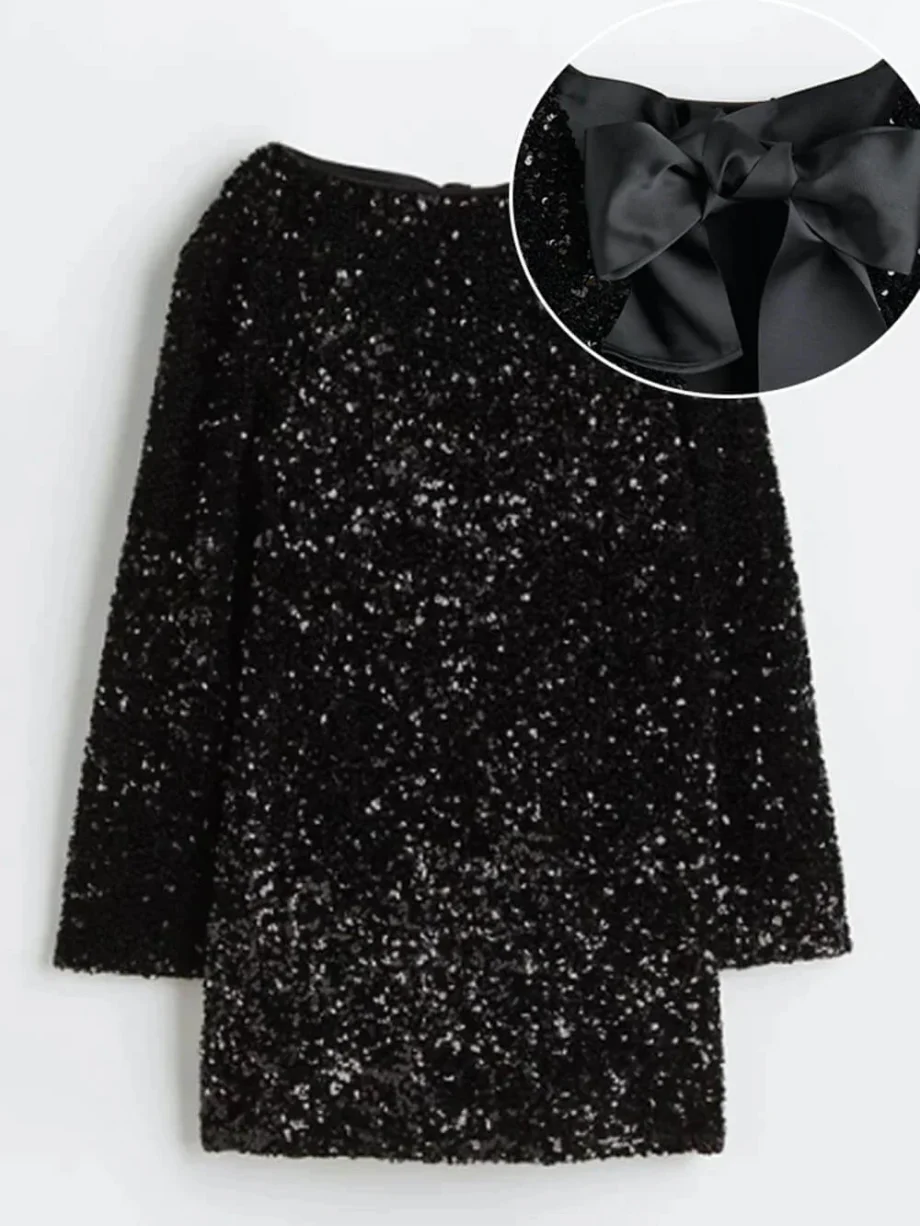 Sequined Tie-back Dress - Image 12