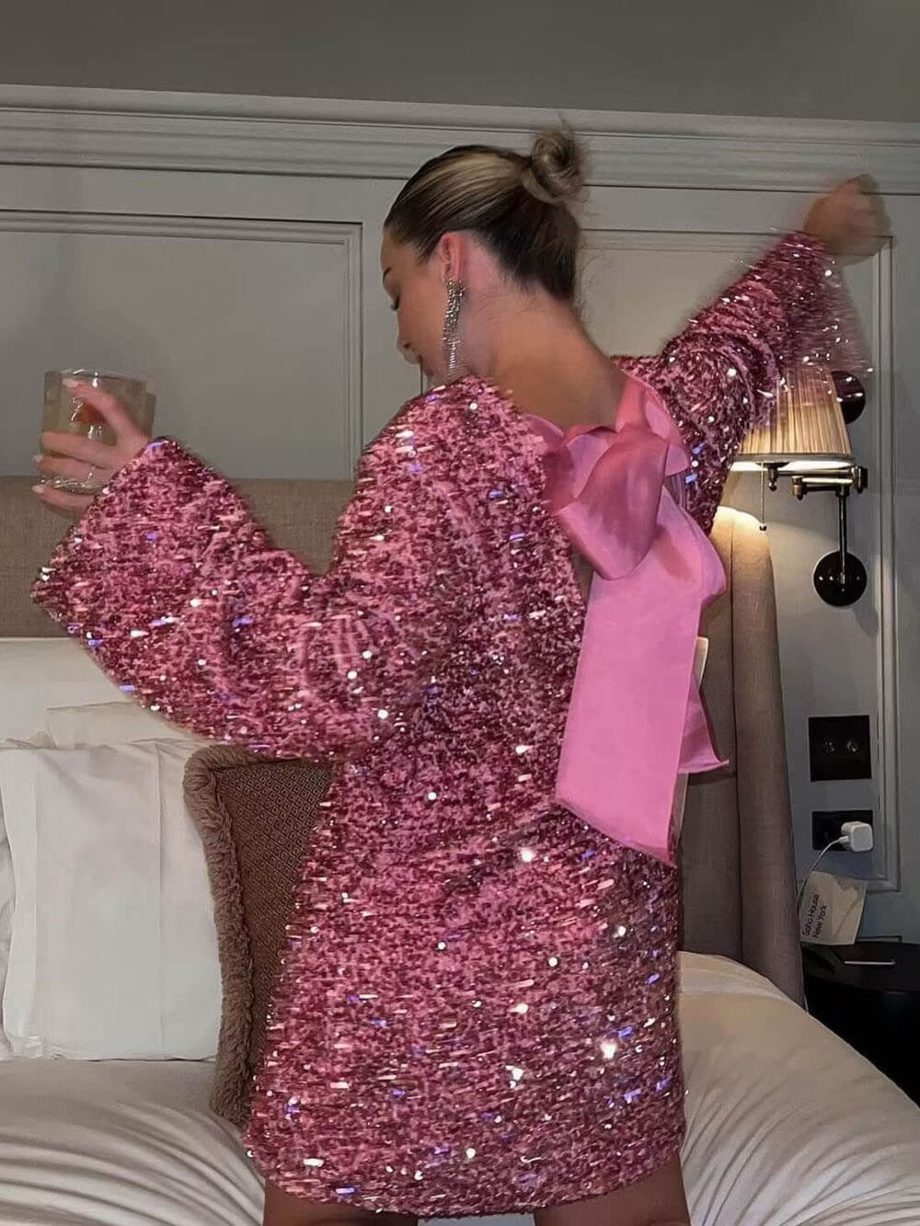 Sequined Tie-back Dress - Image 8