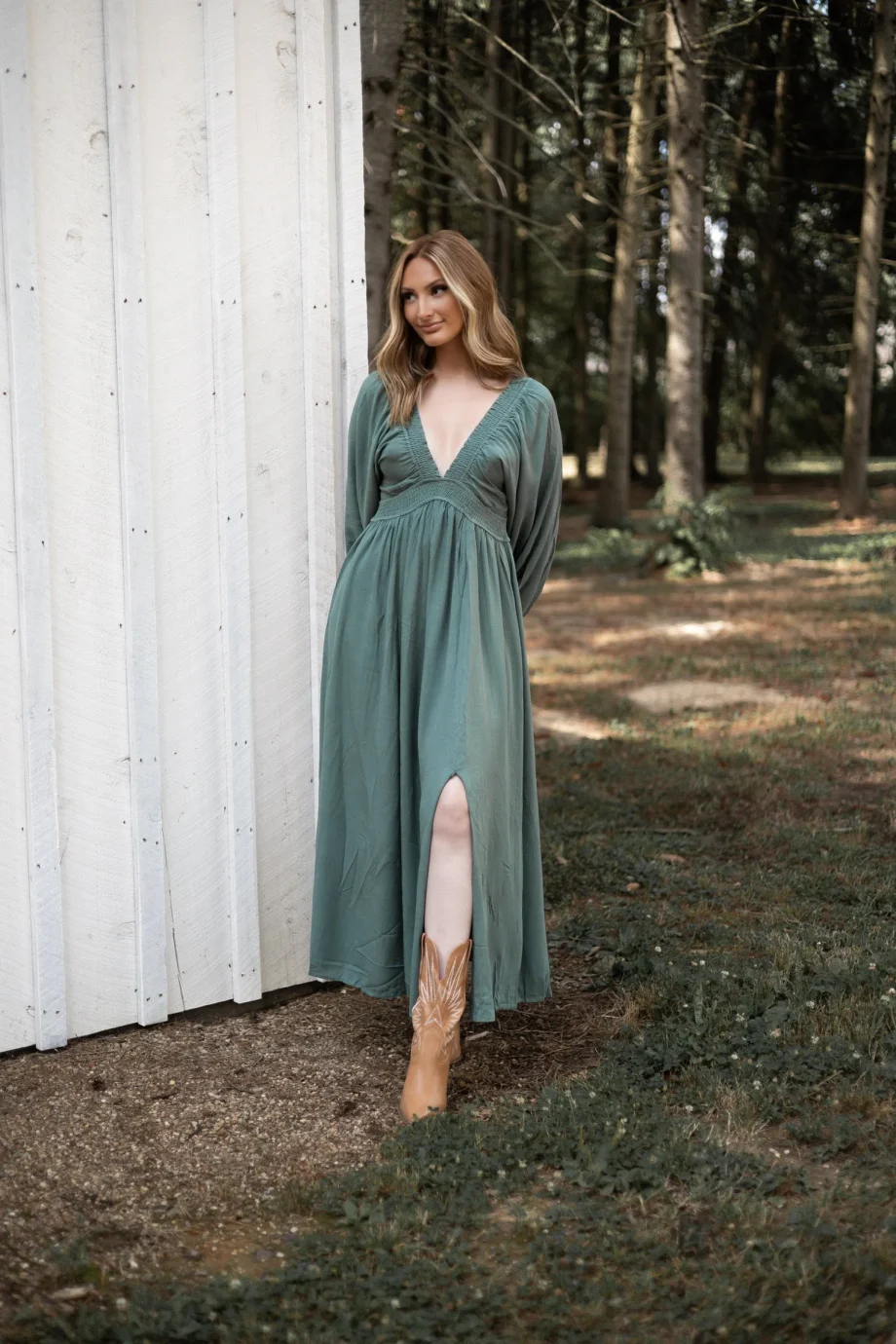 Plunge V-Neck Maxi Dress - Image 4