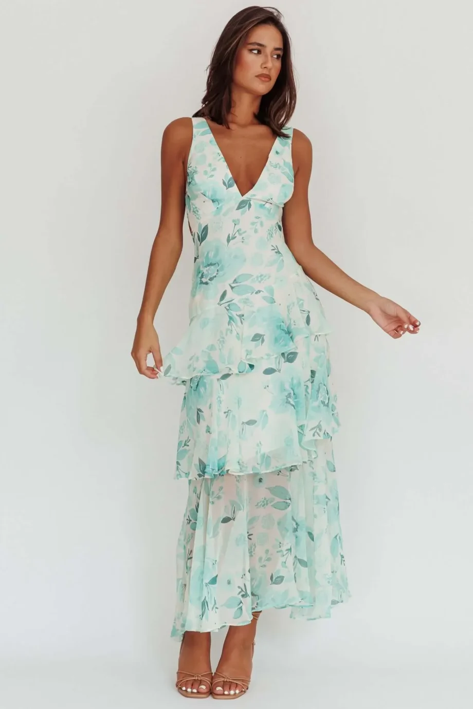 Strappy Back Ruffle Midi Dress - Image 7