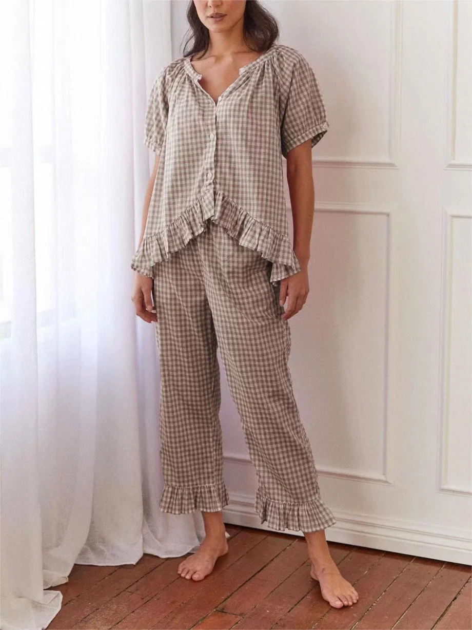 Sophie Sleep Set Gingham Berry - Image 5
