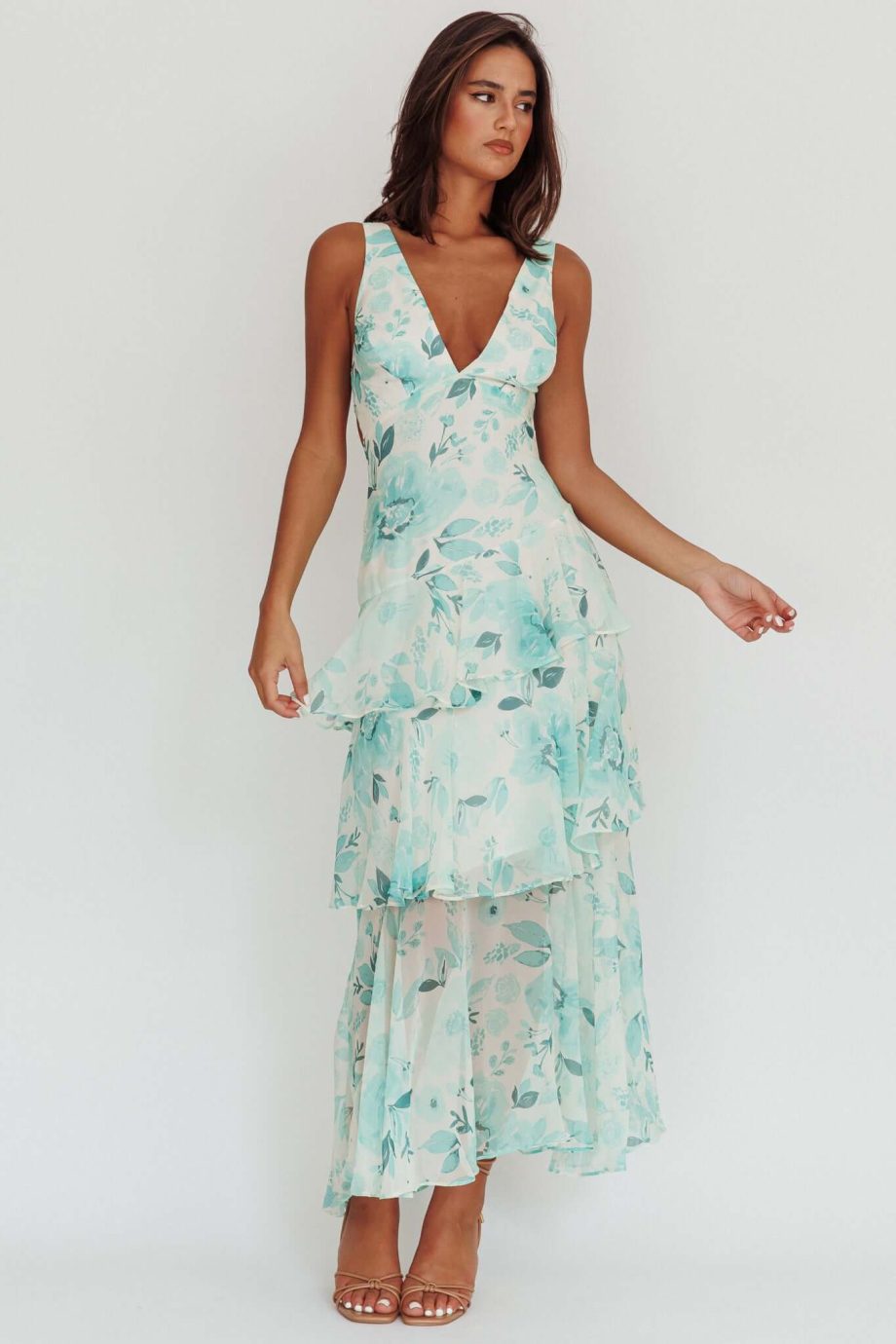 Strappy Back Ruffle Midi Dress - Image 7