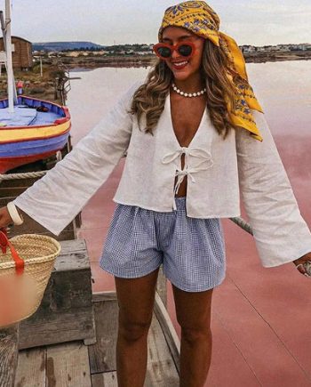 Bell Sleeve Tie Top