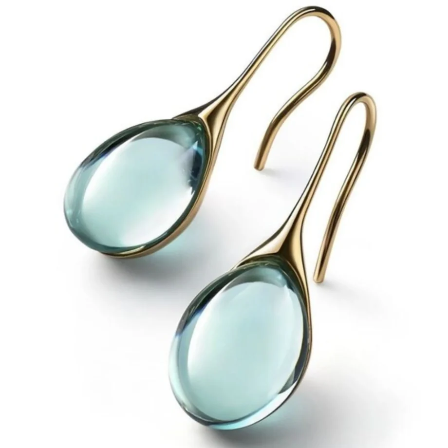 Crystal Drop Earrings in Gold and Silver - Image 2