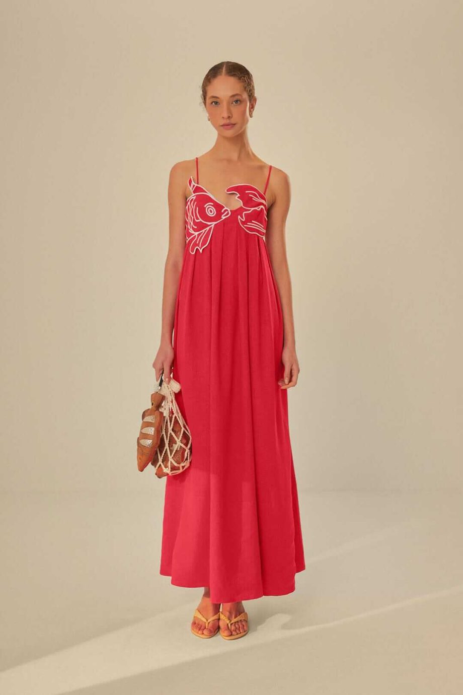 Red Fish Top Maxi Dress - Image 2