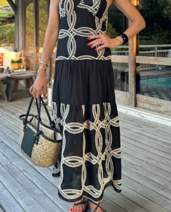 Nautical embroidered dress