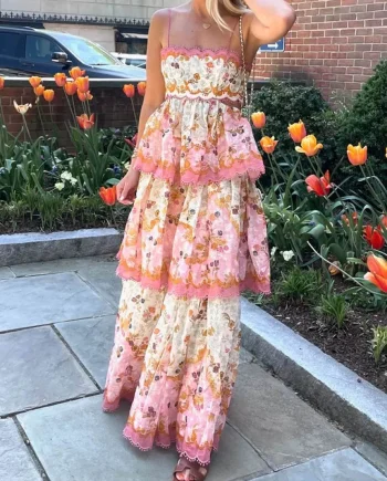 Fashionable Embroidered Cake Sling Dress