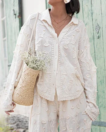 Unique Resort Style Jacquard Casual Loose Shirt