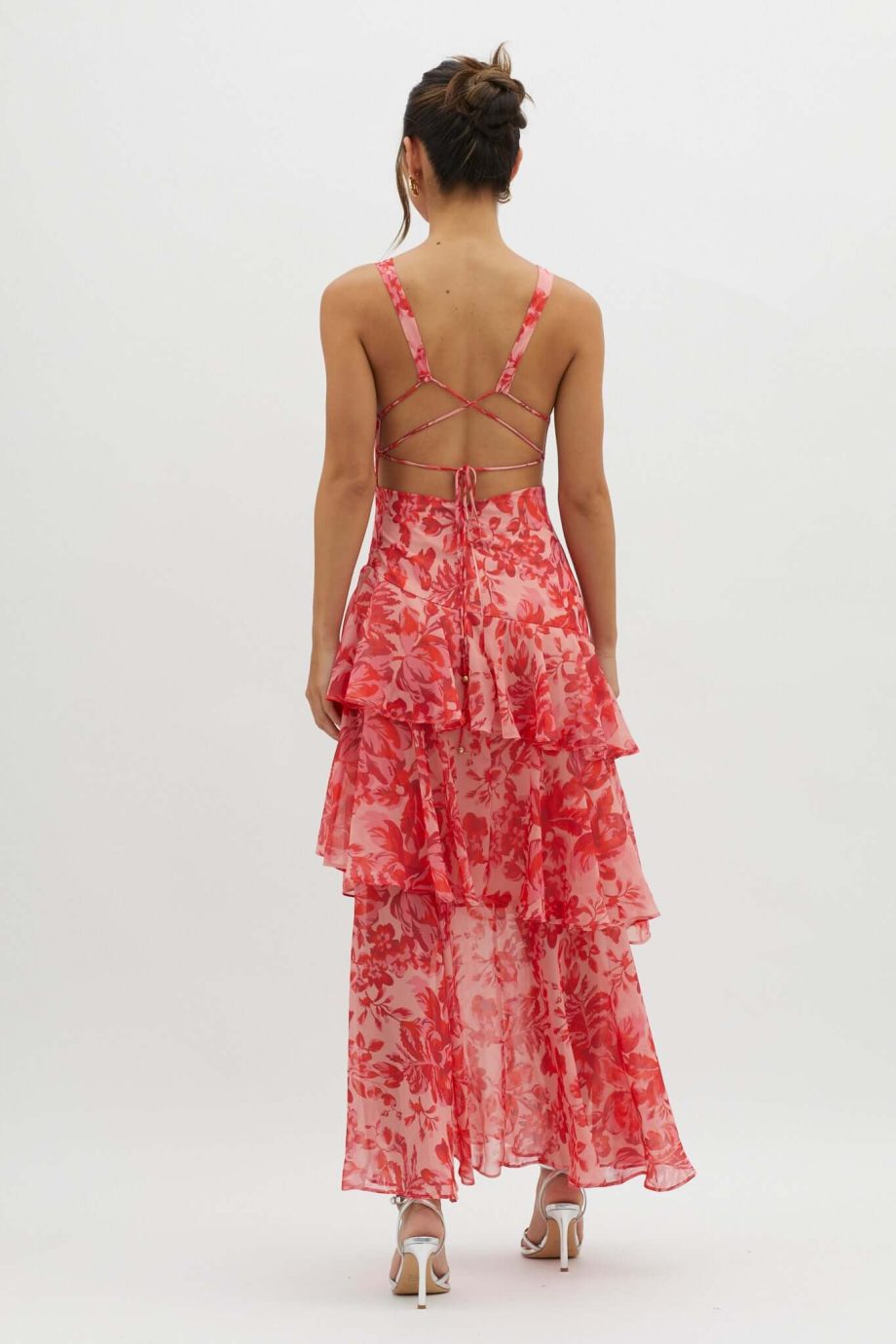 Strappy Back Ruffle Midi Dress - Image 3