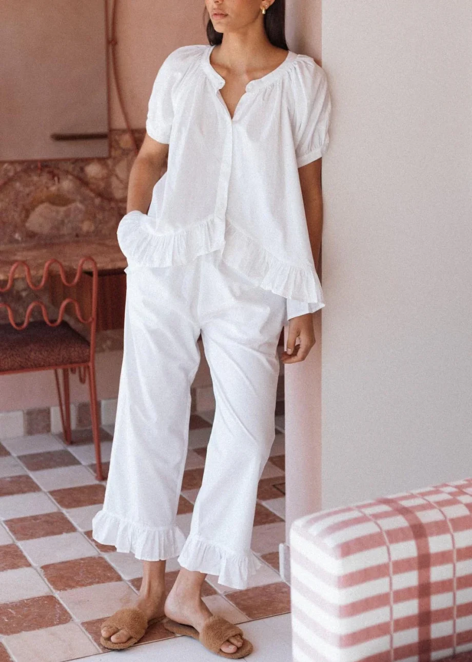 Solid color ruffle loose suit - Image 2