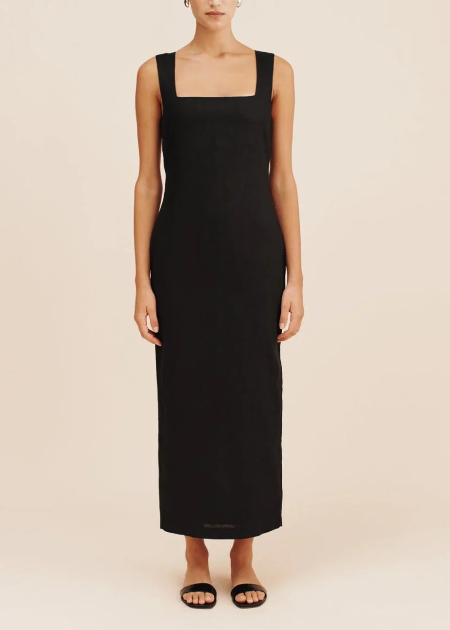 Solid color wide slit suspender dress - Image 7