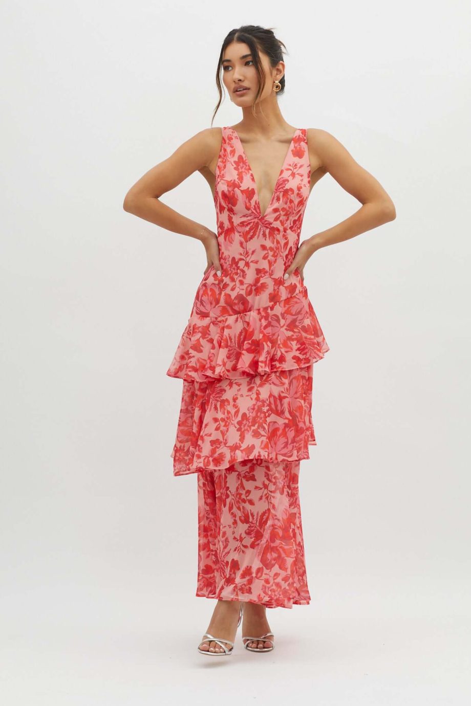 Strappy Back Ruffle Midi Dress - Image 5