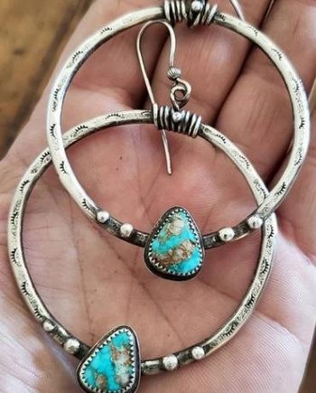 Vintage turquoise circle earrings