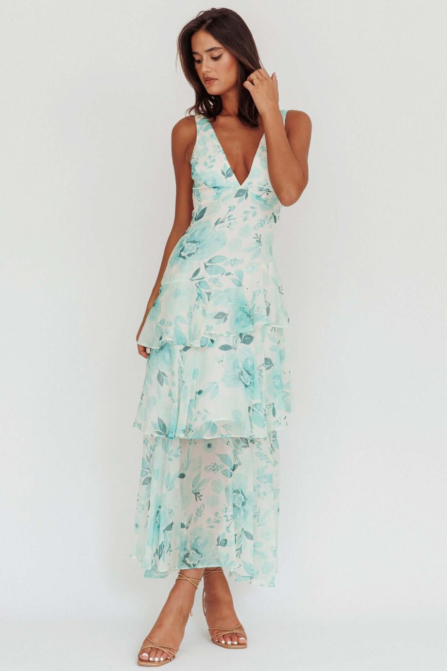 Strappy Back Ruffle Midi Dress - Image 8