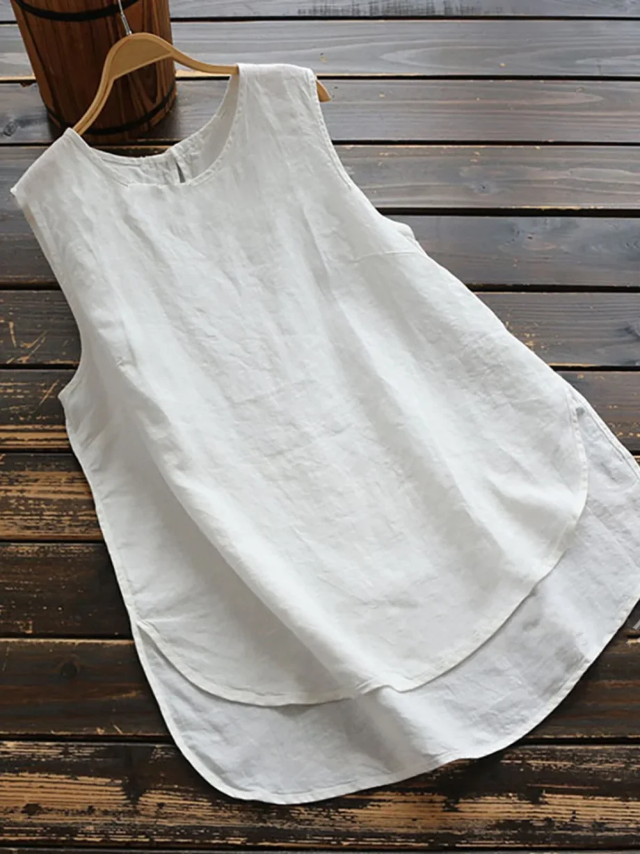 Cotton Sleeveless Paneled Shirts & Tops - Image 3