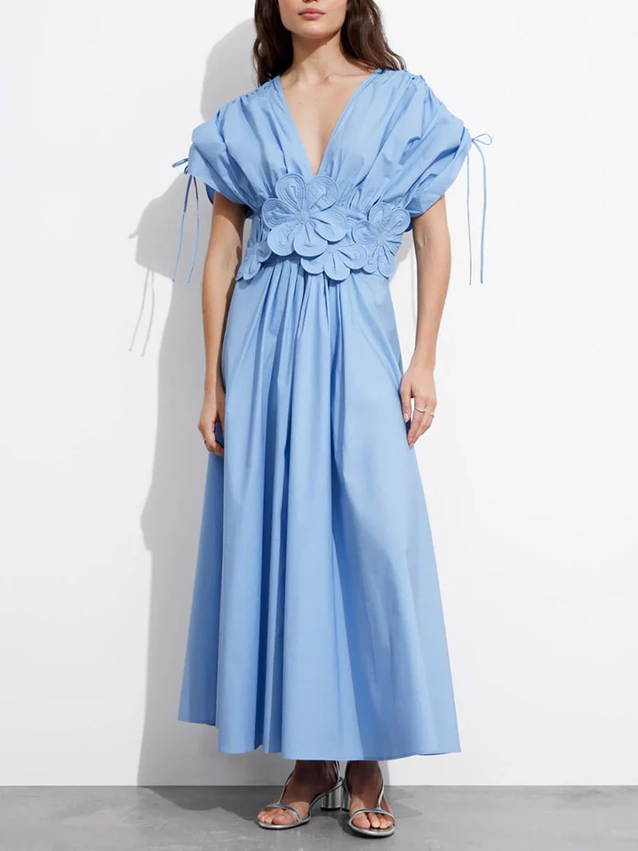 Floral Applique Midi Dress - Image 2