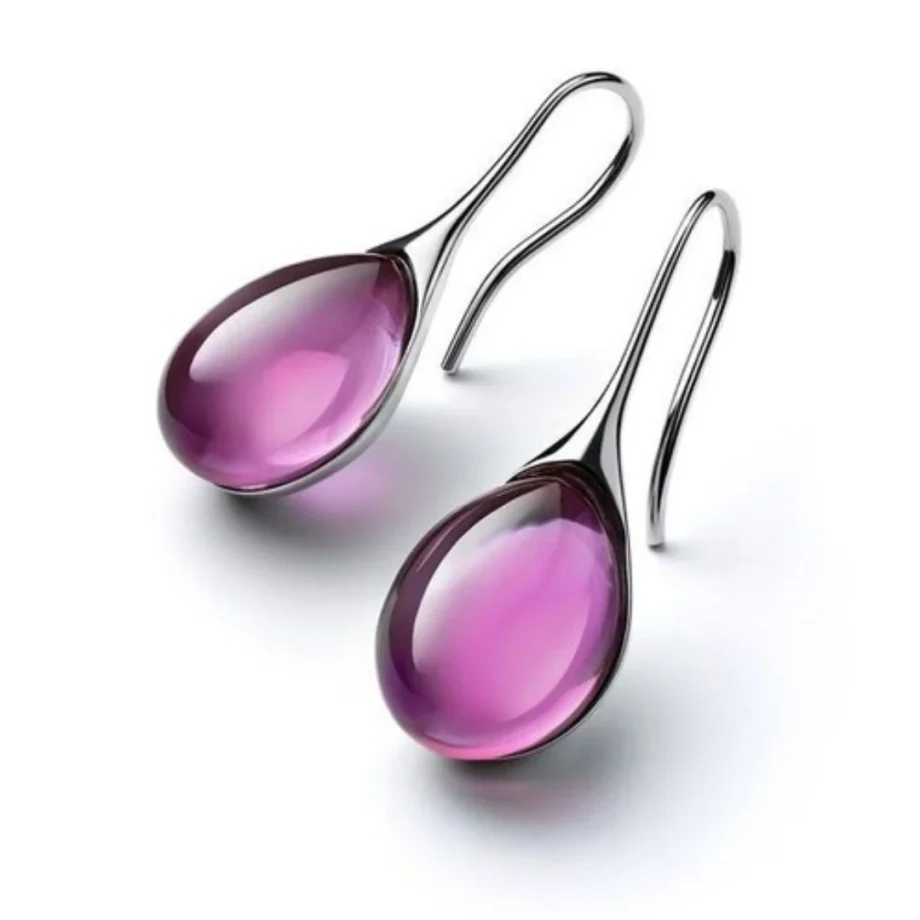 Crystal Drop Earrings in Gold and Silver - Image 4