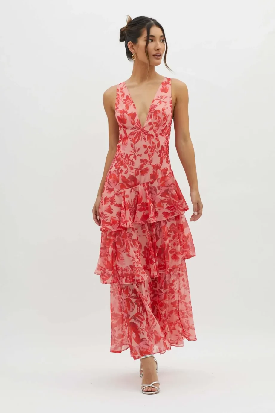 Strappy Back Ruffle Midi Dress - Image 2