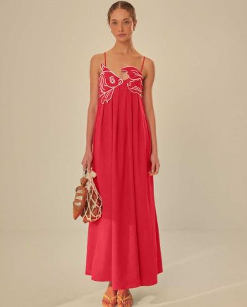 Red Fish Top Maxi Dress