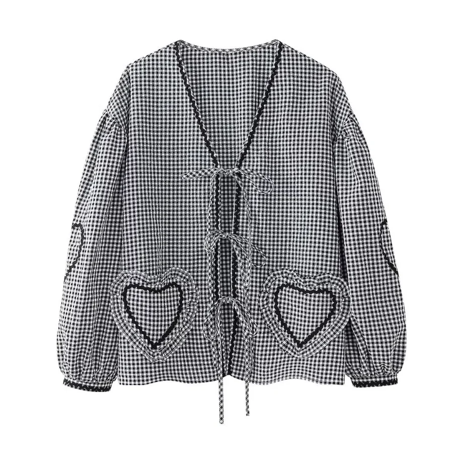 Organic Cotton Top - Pink Checks - Image 13