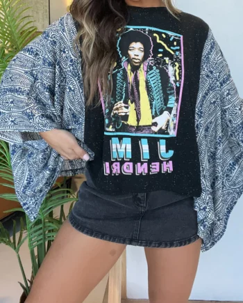 Vintage Graphic Tee with Batwing Sleeve