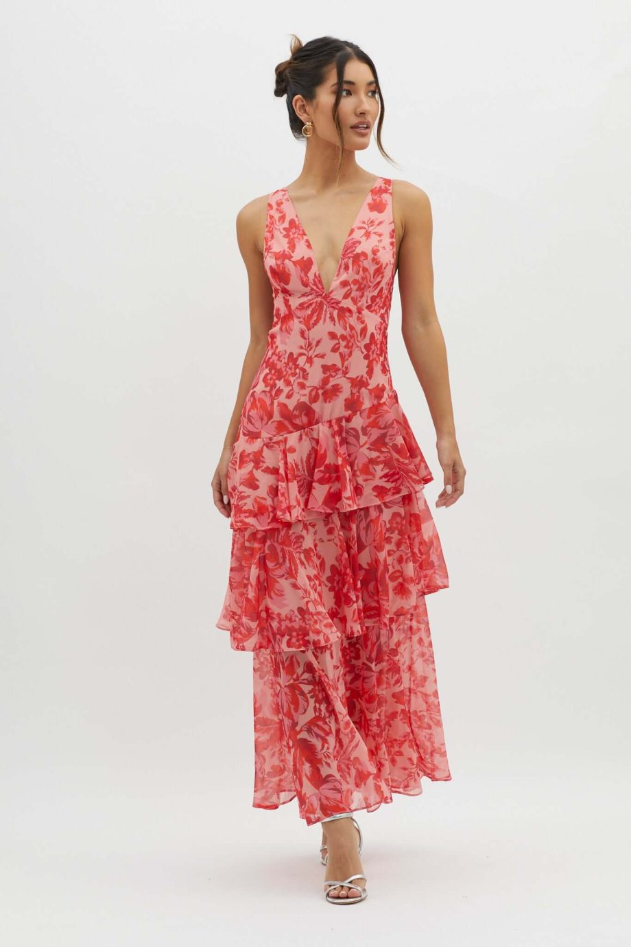 Strappy Back Ruffle Midi Dress - Image 2