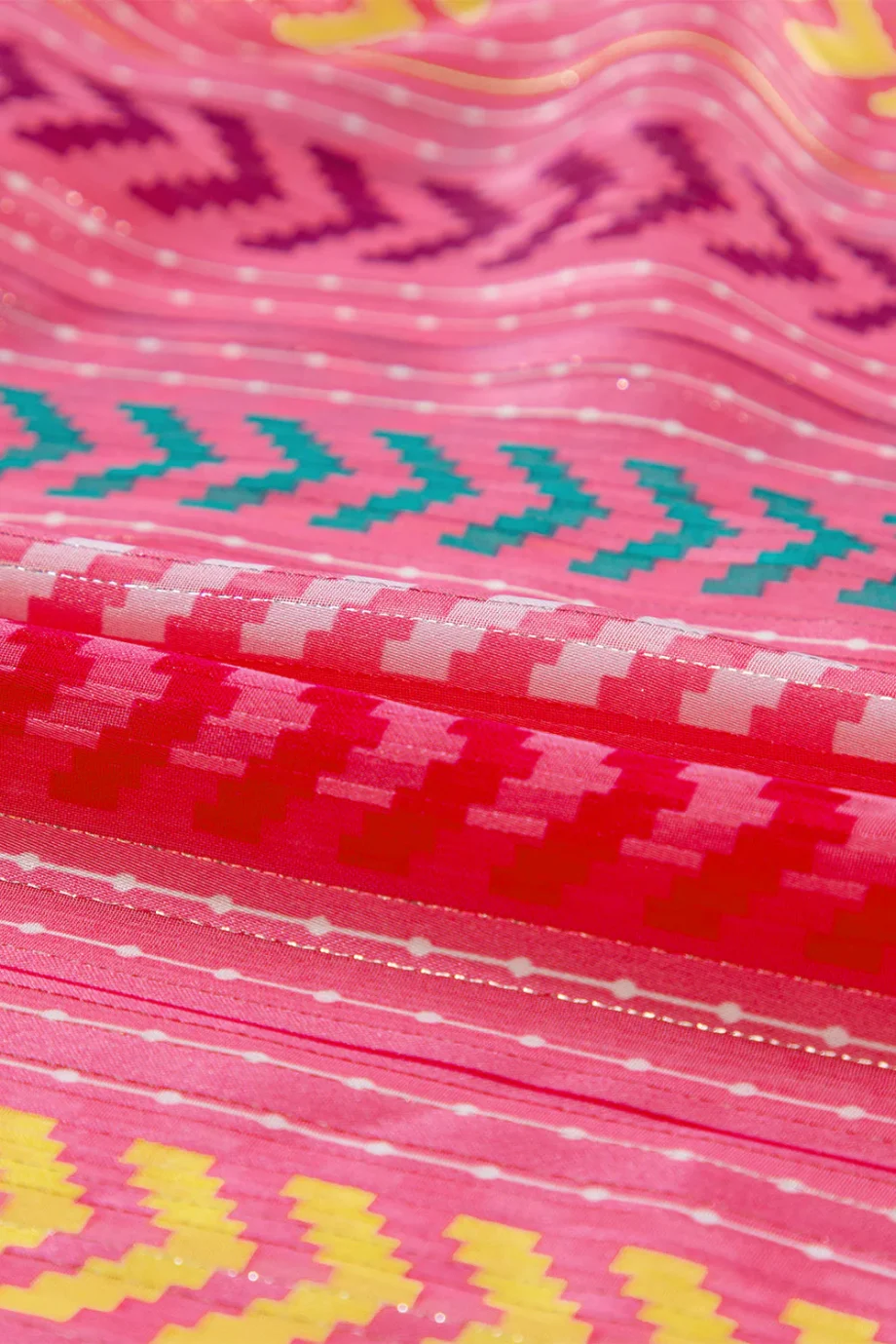 Pink Western Printed Tassel Tie V Neck Wrap Maxi Dress - Image 15