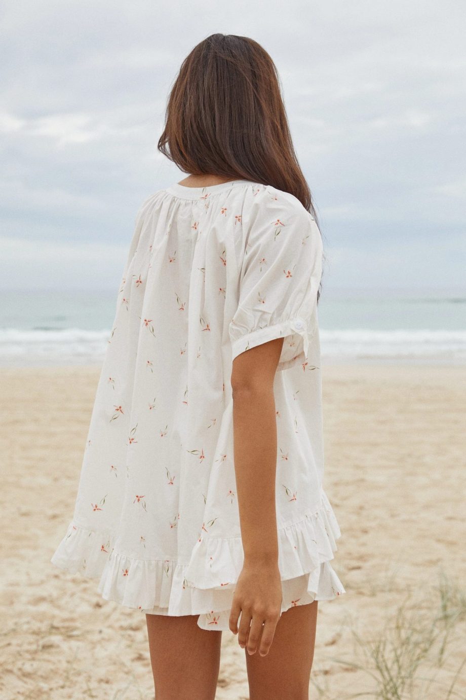 Loose-fitting ruffled short-sleeved shorts suit - Image 4
