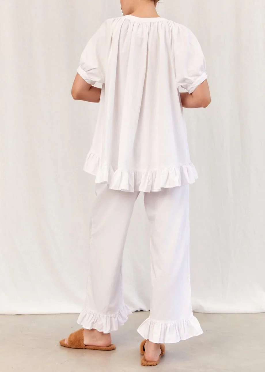 Solid color ruffle loose suit - Image 4